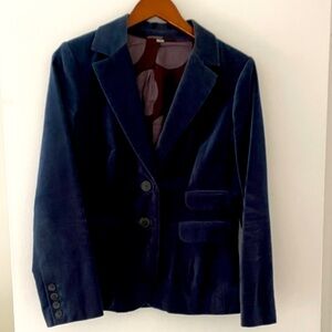 Boden Jewel-Toned Teal Blue Velvet Blazer US 8